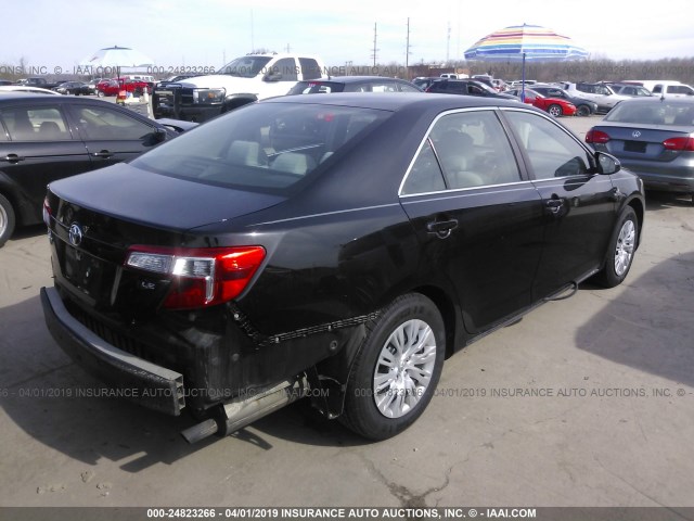 4T4BF1FK8CR263972 - 2012 TOYOTA CAMRY SE/LE/XLE BLACK photo 4