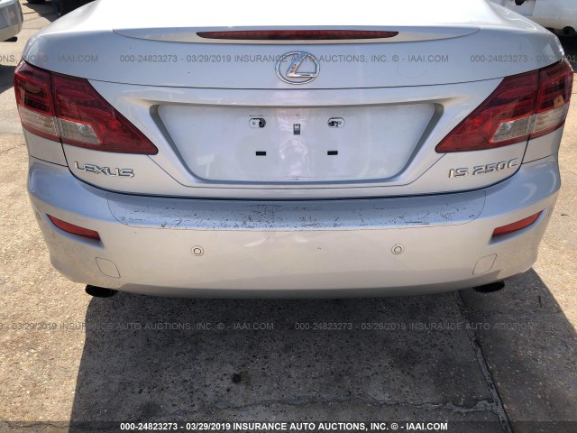 JTHFF2C22A2508881 - 2010 LEXUS IS 250 SILVER photo 6