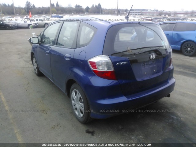 JHMGE8G29AC013429 - 2010 HONDA FIT BLUE photo 3