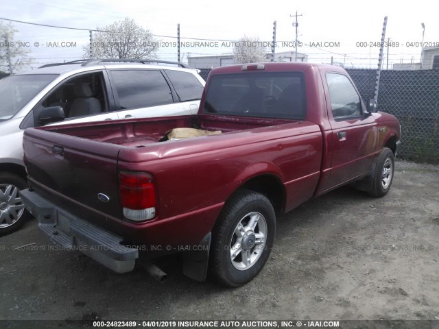 1FTYR10C5YPA47567 - 2000 FORD RANGER RED photo 4