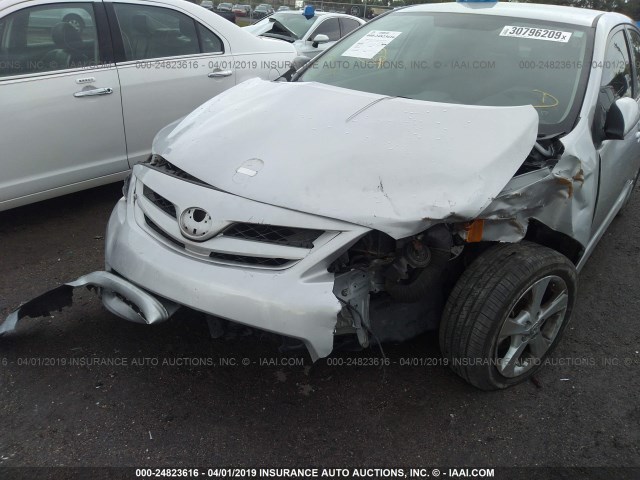 2T1BU4EE7CC864269 - 2012 TOYOTA COROLLA SILVER photo 6