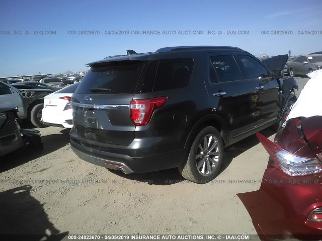 1FM5K7F85HGE38811 - 2017 FORD EXPLORER LIMITED GRAY photo 4