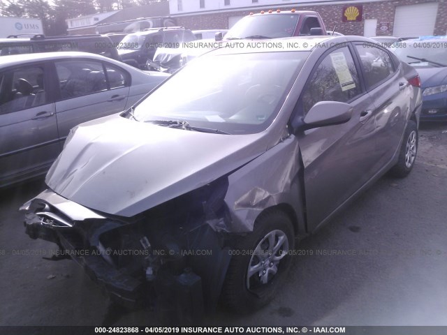 KMHCT4AE3EU654265 - 2014 HYUNDAI ACCENT GLS/GS GOLD photo 2