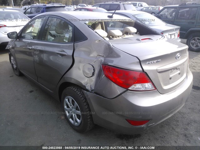 KMHCT4AE3EU654265 - 2014 HYUNDAI ACCENT GLS/GS GOLD photo 3