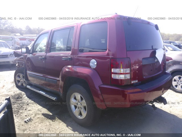 1J8GP28K49W526601 - 2009 JEEP LIBERTY SPORT RED photo 3