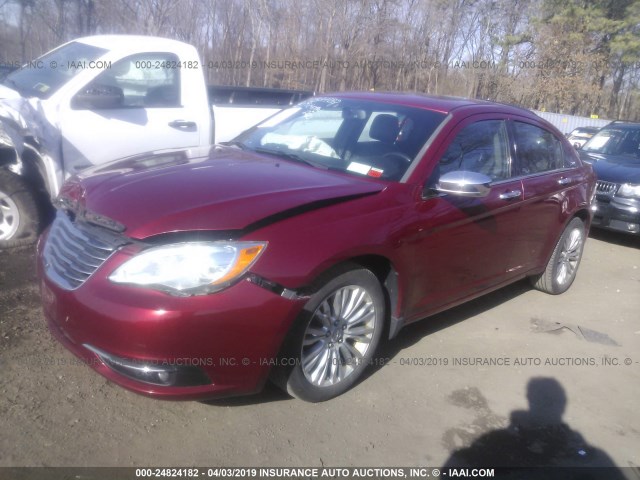 1C3BC2FBXBN601091 - 2011 CHRYSLER 200 LIMITED RED photo 2