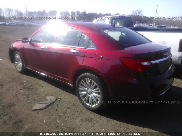 1C3BC2FBXBN601091 - 2011 CHRYSLER 200 LIMITED RED photo 3