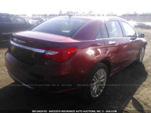 1C3BC2FBXBN601091 - 2011 CHRYSLER 200 LIMITED RED photo 4