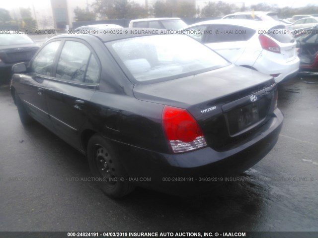 KMHDN46D74U713850 - 2004 HYUNDAI ELANTRA GLS/GT BLACK photo 3