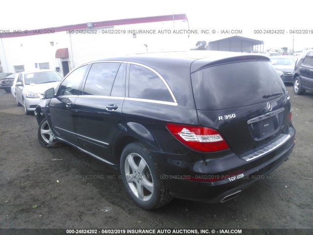 4JGCB5HE6CA147180 - 2012 MERCEDES-BENZ R 350 4MATIC BLACK photo 3