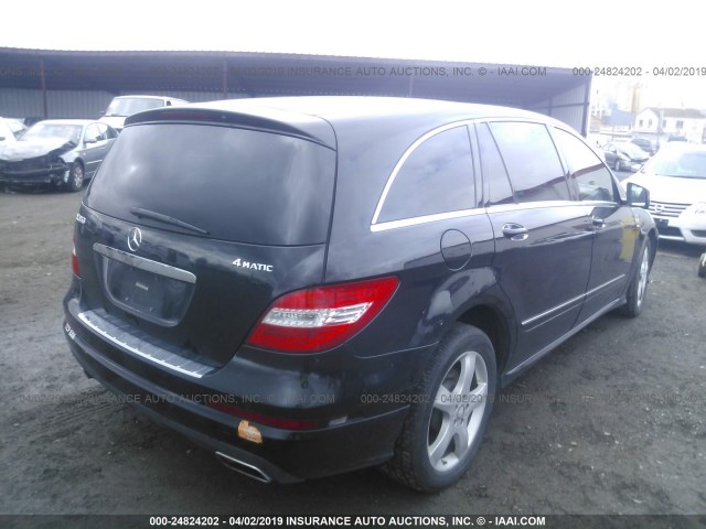 4JGCB5HE6CA147180 - 2012 MERCEDES-BENZ R 350 4MATIC BLACK photo 4