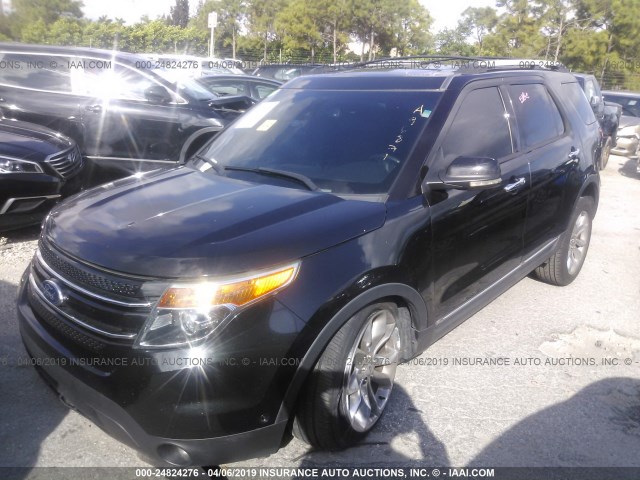 1FM5K7F87DGA96871 - 2013 FORD EXPLORER LIMITED BLACK photo 2