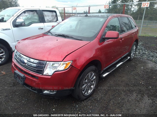 2FMDK3JC9ABB37651 - 2010 FORD EDGE SEL RED photo 2