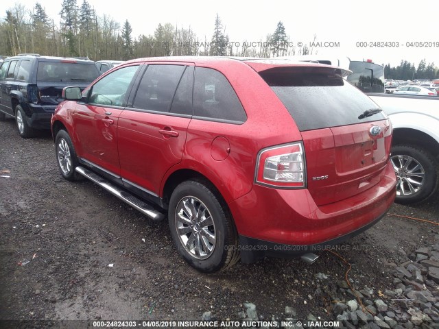 2FMDK3JC9ABB37651 - 2010 FORD EDGE SEL RED photo 3