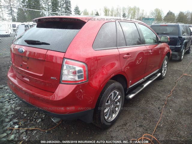 2FMDK3JC9ABB37651 - 2010 FORD EDGE SEL RED photo 4