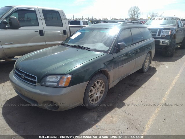 4S3BH686726631227 - 2002 SUBARU LEGACY OUTBACK LIMITED GREEN photo 2