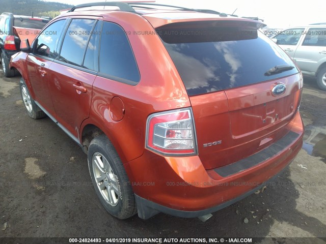 2FMDK48C98BA88425 - 2008 FORD EDGE SEL ORANGE photo 3