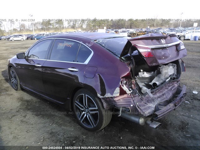 1HGCR2F55HA061904 - 2017 HONDA ACCORD SPORT RED photo 3