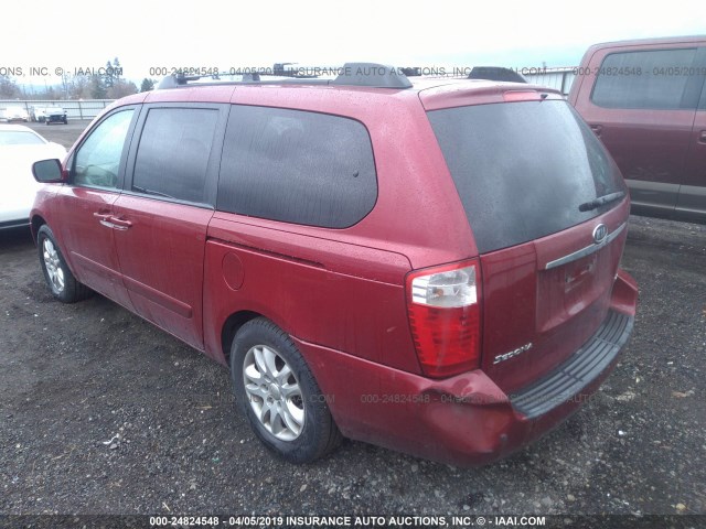 KNDMB233266069503 - 2006 KIA SEDONA EX/LX MAROON photo 3