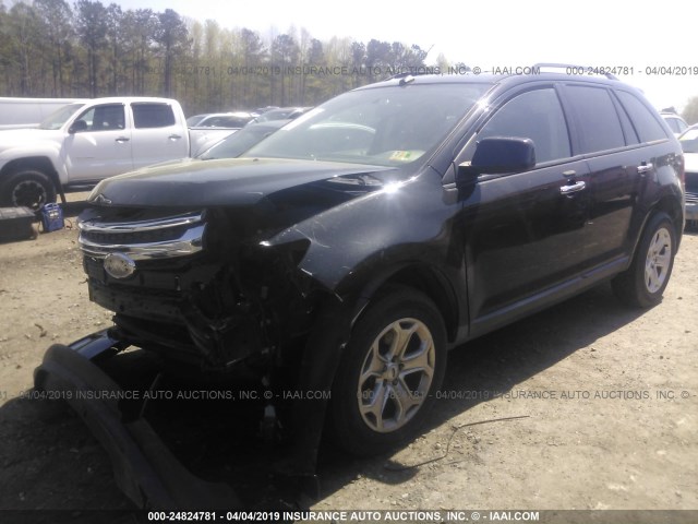 2FMDK3JC2BBA79741 - 2011 FORD EDGE SEL BLACK photo 2