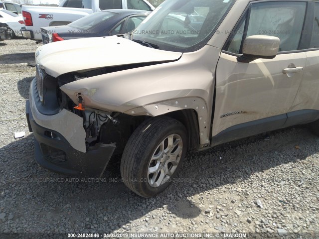 ZACCJBBT4GPD51706 - 2016 JEEP RENEGADE LATITUDE TAN photo 6