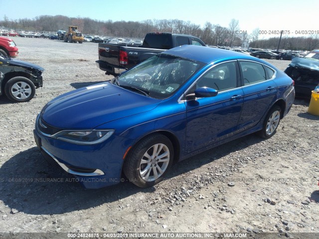 1C3CCCAB7GN157709 - 2016 CHRYSLER 200 LIMITED BLUE photo 2