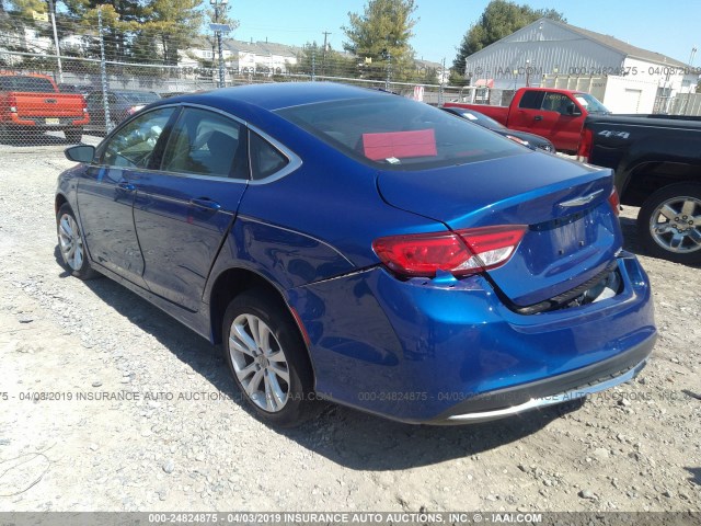 1C3CCCAB7GN157709 - 2016 CHRYSLER 200 LIMITED BLUE photo 3