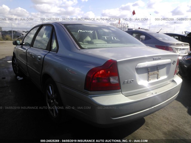 YV1TS59H441367958 - 2004 VOLVO S80 2.5T SILVER photo 3