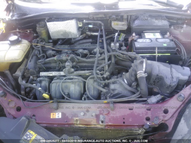 1FAFP34N36W107911 - 2006 FORD FOCUS ZX4 BURGUNDY photo 10