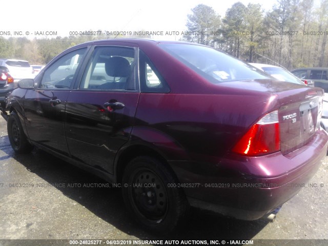 1FAFP34N36W107911 - 2006 FORD FOCUS ZX4 BURGUNDY photo 3