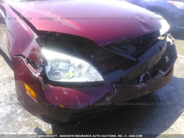 1FAFP34N36W107911 - 2006 FORD FOCUS ZX4 BURGUNDY photo 6