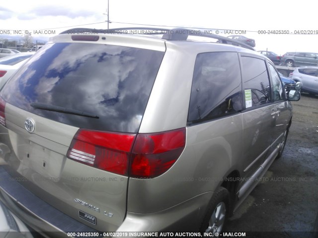 5TDZA23C35S242582 - 2005 TOYOTA SIENNA CE/LE BEIGE photo 4