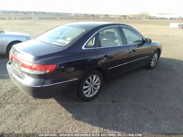 KMHFC46F86A108577 - 2006 HYUNDAI AZERA SE/LIMITED PURPLE photo 4