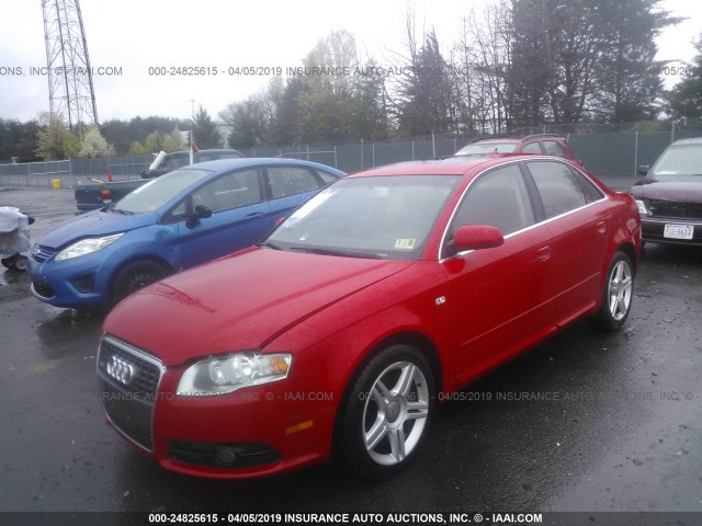 WAUAF78E18A046953 - 2008 AUDI A4 2.0T RED photo 2