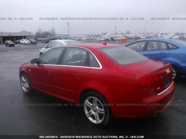 WAUAF78E18A046953 - 2008 AUDI A4 2.0T RED photo 3