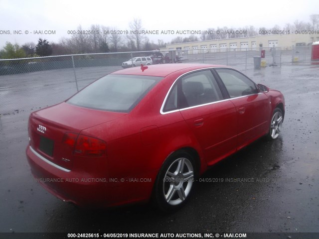 WAUAF78E18A046953 - 2008 AUDI A4 2.0T RED photo 4