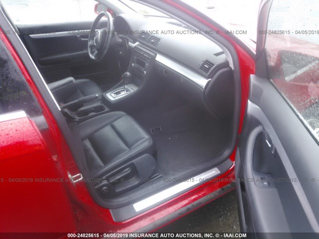 WAUAF78E18A046953 - 2008 AUDI A4 2.0T RED photo 5