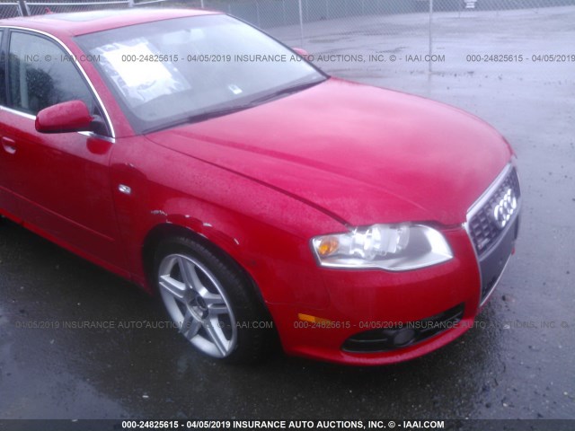 WAUAF78E18A046953 - 2008 AUDI A4 2.0T RED photo 6