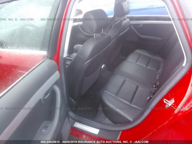 WAUAF78E18A046953 - 2008 AUDI A4 2.0T RED photo 8