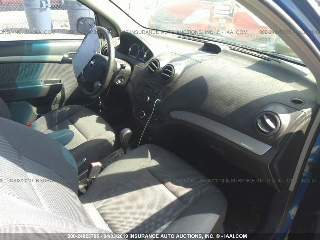 KL1TD56638B105827 - 2008 CHEVROLET AVEO LS BLUE photo 5