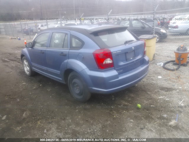 1B3HB48B07D299049 - 2007 DODGE CALIBER SXT BLUE photo 3