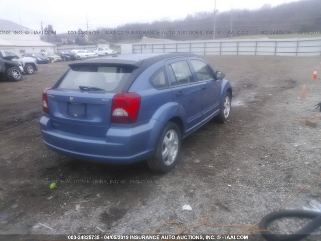 1B3HB48B07D299049 - 2007 DODGE CALIBER SXT BLUE photo 4