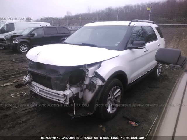 1FM5K8D83EGA58404 - 2014 FORD EXPLORER XLT WHITE photo 2