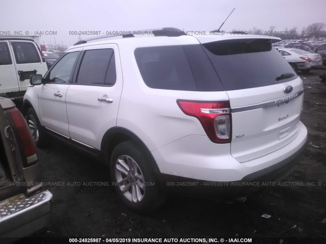 1FM5K8D83EGA58404 - 2014 FORD EXPLORER XLT WHITE photo 3