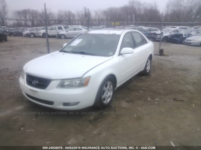 5NPEU46F47H188919 - 2007 HYUNDAI SONATA SE/LIMITED WHITE photo 2