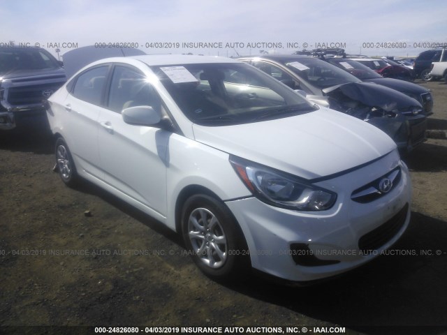 KMHCT4AE1EU664700 - 2014 HYUNDAI ACCENT GLS/GS WHITE photo 1