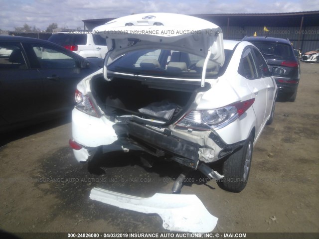 KMHCT4AE1EU664700 - 2014 HYUNDAI ACCENT GLS/GS WHITE photo 6