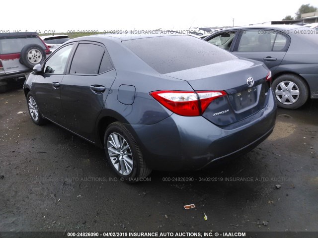 5YFBURHE9FP272921 - 2015 TOYOTA COROLLA L/LE/LE PLS/PRM/S/S PLS BLUE photo 3