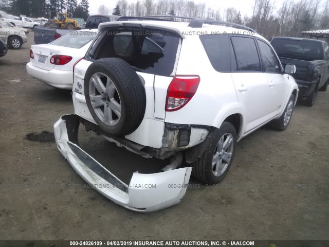 JTMBD32V275082043 - 2007 TOYOTA RAV4 SPORT WHITE photo 4