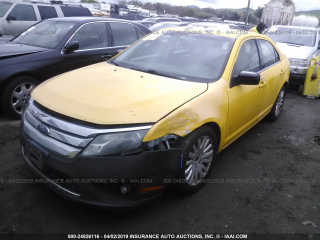 3FADP0L3XAR151308 - 2010 FORD FUSION HYBRID YELLOW photo 2